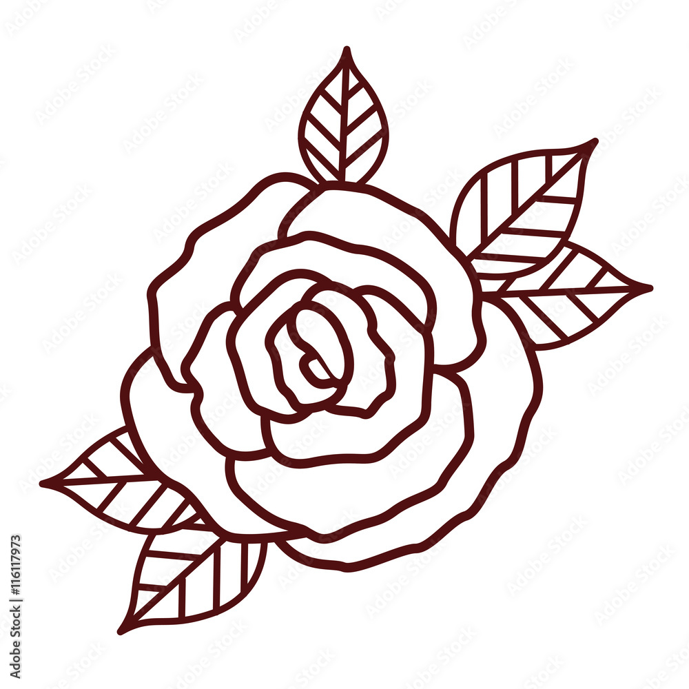 beautiful rose isolated icon design, vector illustration  graphic  - obrazy, fototapety, plakaty 