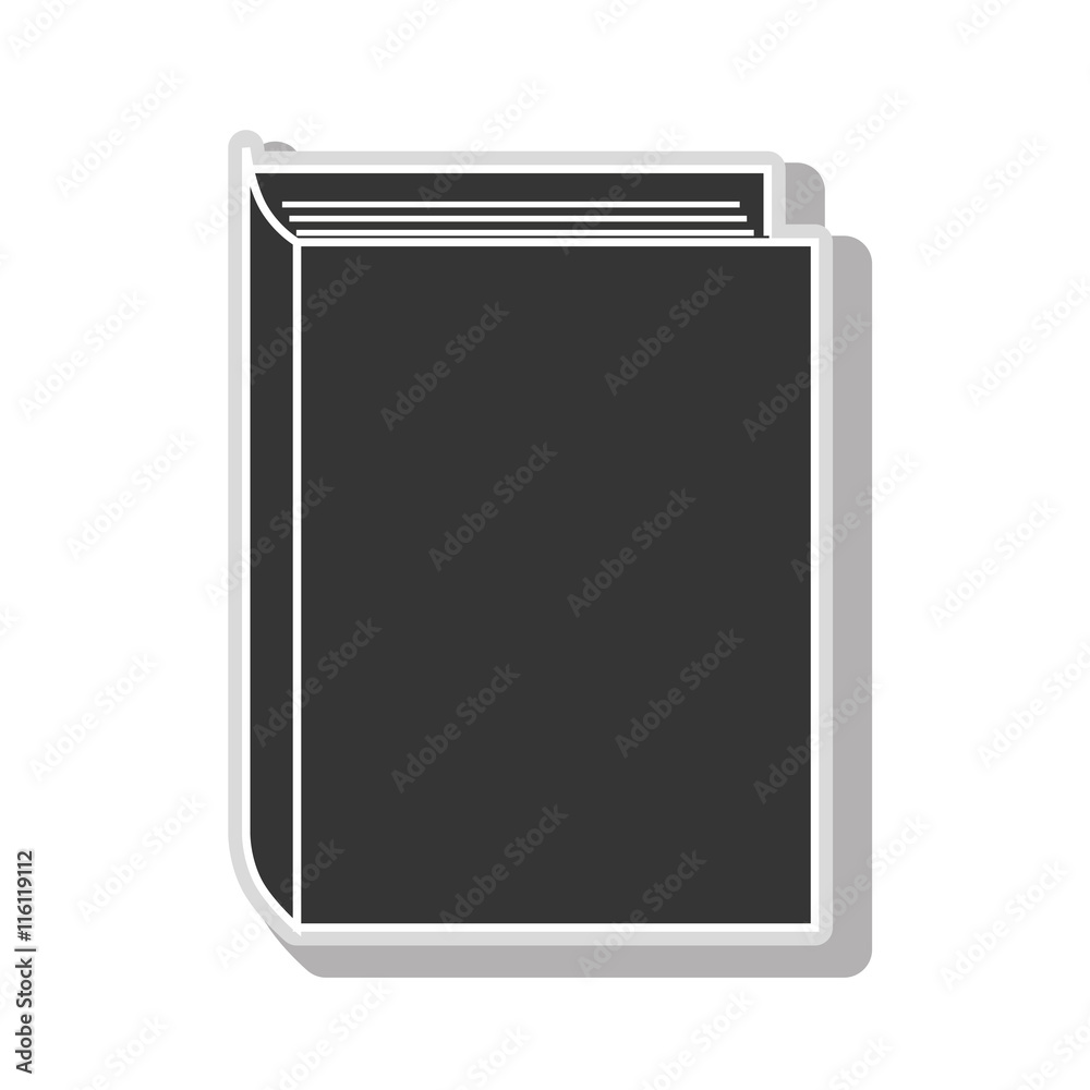 Book education school in black and white colors, isolated flat icon. Book education school in black and white colors, isolated flat icon.