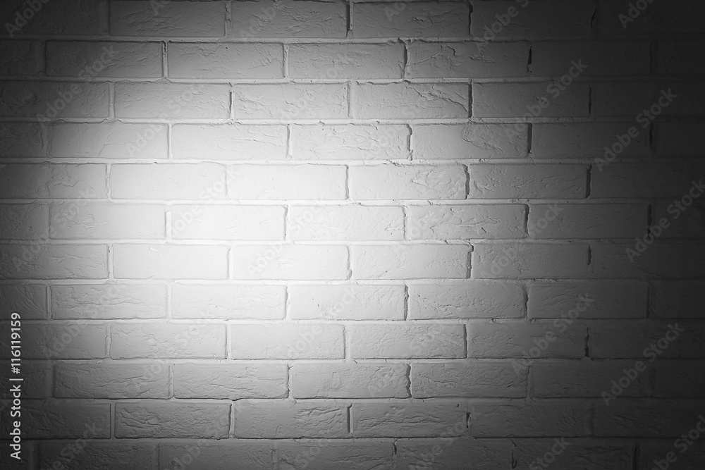 Fototapeta premium Grey brick wall background with shadow