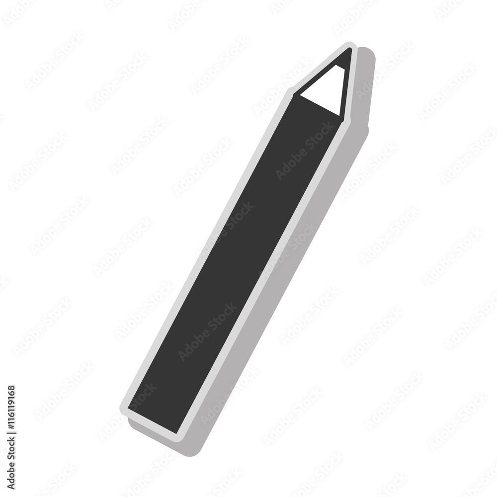 Pencil drawing object in black and white colors, isolated flat icon. Pencil drawing object in black and white colors, isolated flat icon.