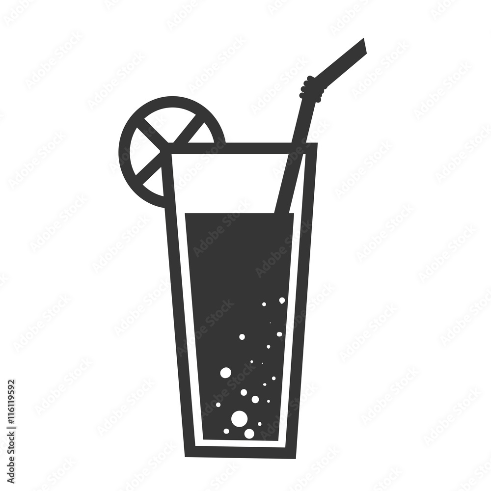Delicious and refreshing lemonade in black and white colors, isolated flat icon. Delicious and refreshing lemonade in black and white colors, isolated flat icon.