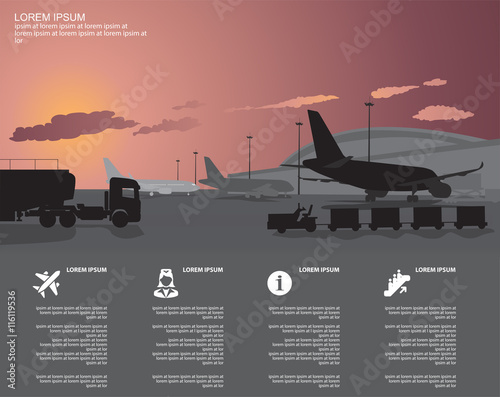 airport ground service infographics