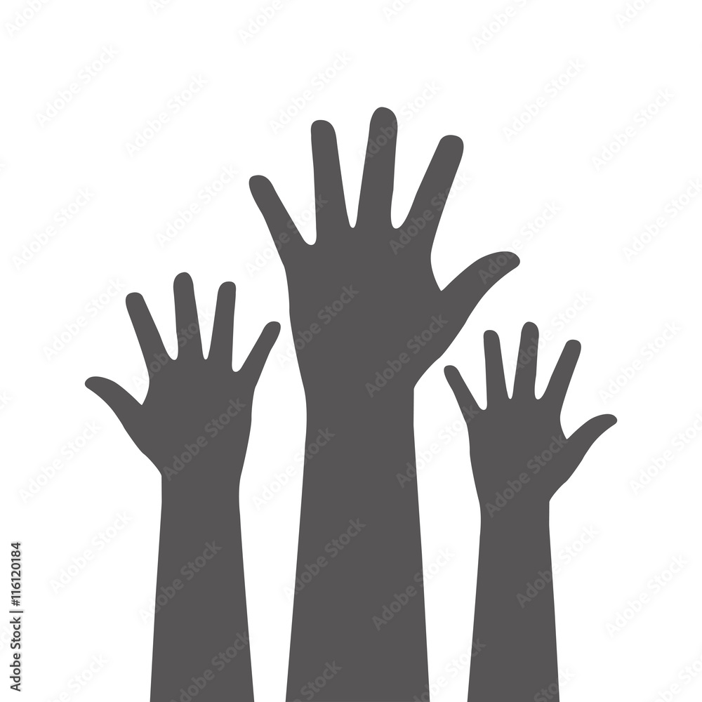 Hands up icon design