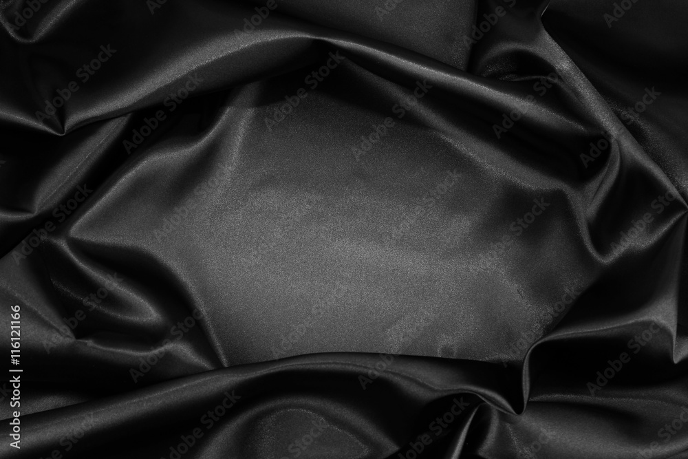 Fototapeta premium Black silk fabric