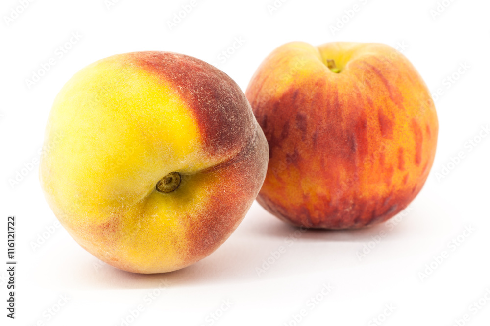 Ripe peach fruit isolated on white background Ripe peach fruit isolated on white background