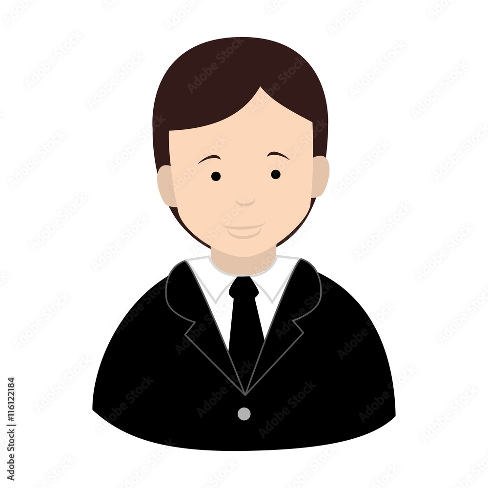 Businessman suit tie , isolated flat icon design