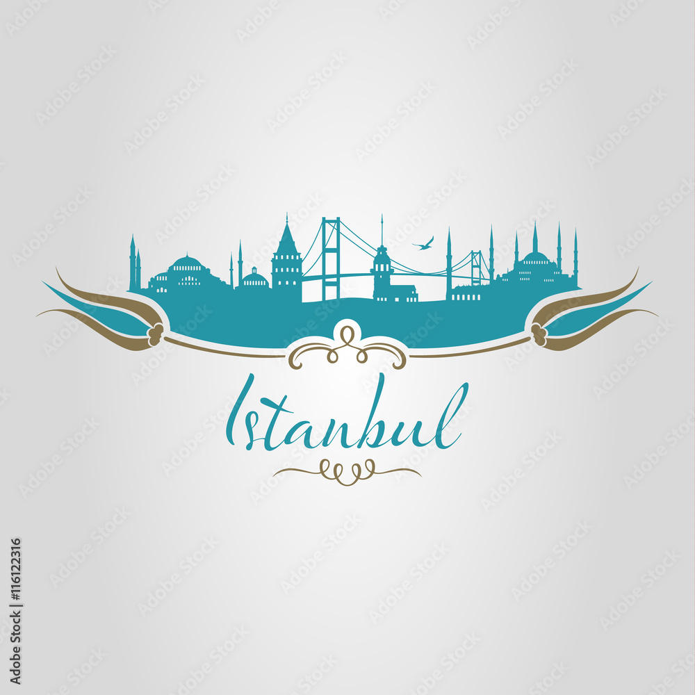 Obraz premium istanbul logo, icon and symbol vector illustration