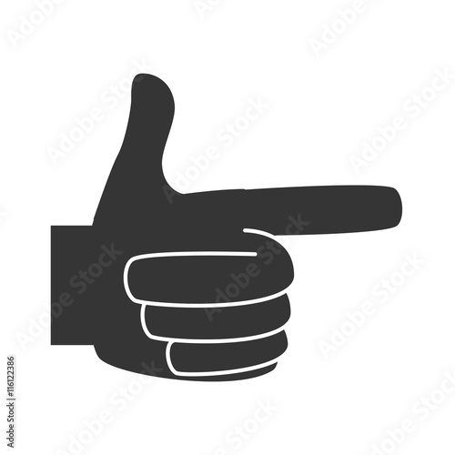 hand pointing finger , isolated flat icon des