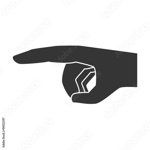 hand pointing finger , isolated flat icon des