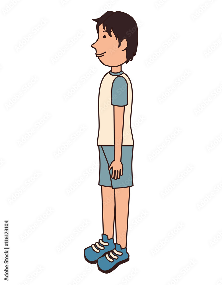 Teenager boy cartoon, isolated flat icon design. Teenager boy cartoon, isolated flat icon design.