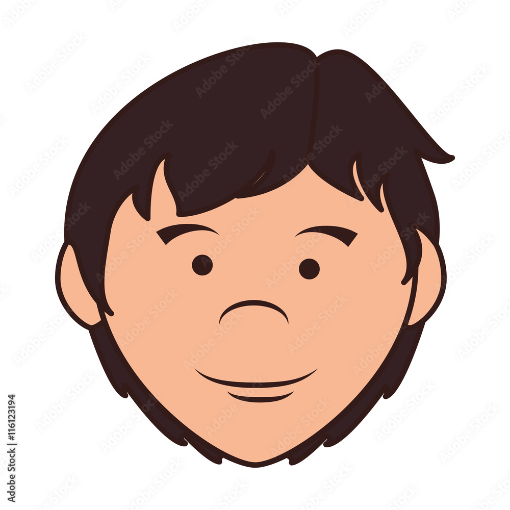 Teenager boy cartoon, isolated flat icon design. Teenager boy cartoon, isolated flat icon design.