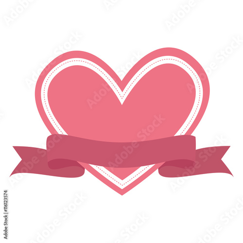 Heart love romantic, isolated flat icon design