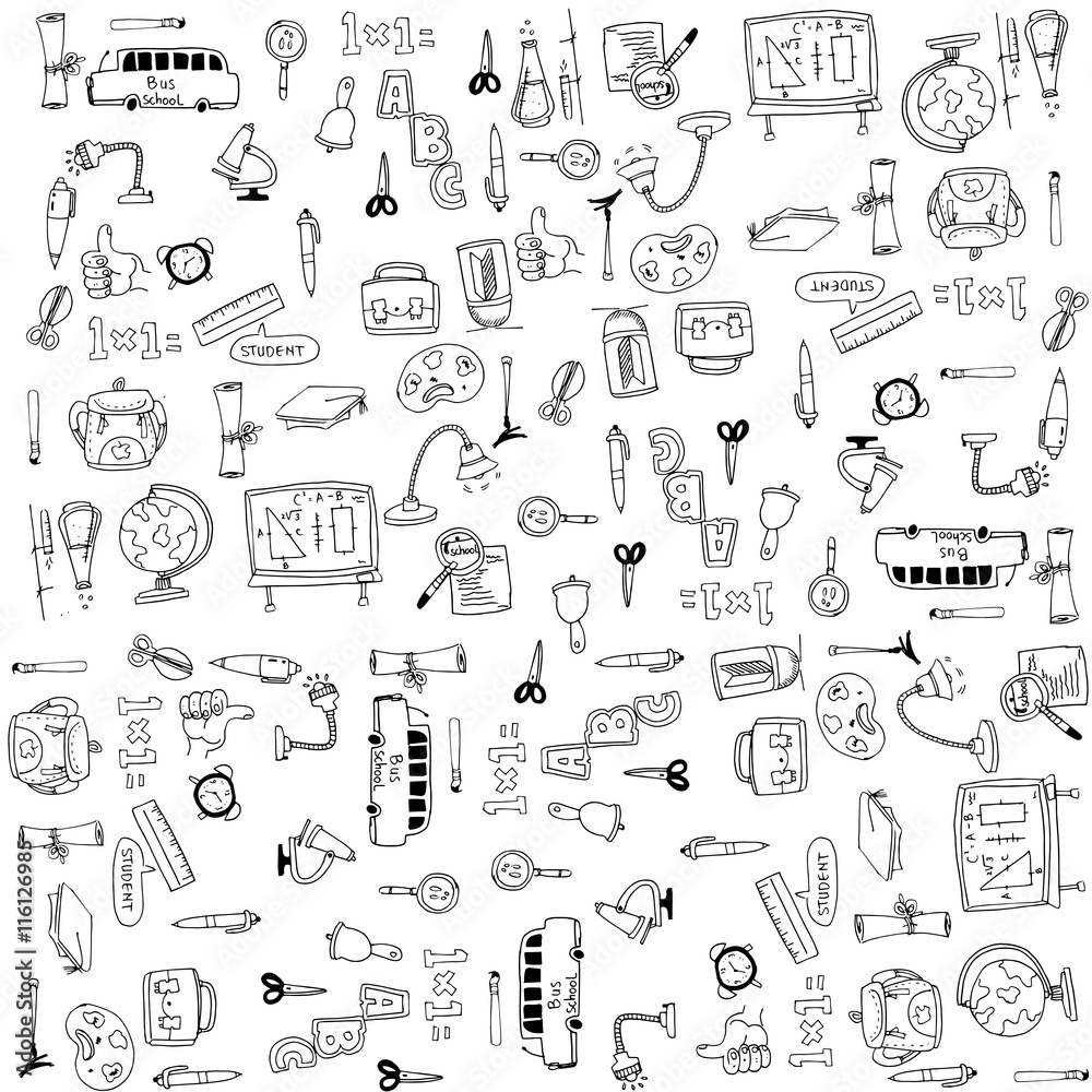 Education tools doodles vector Education tools doodles vector