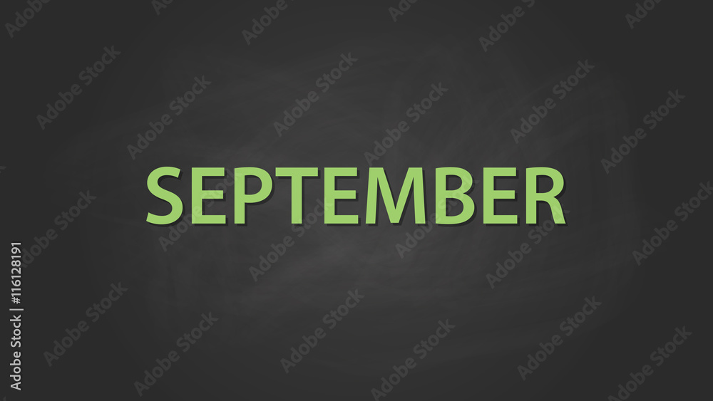 september month text written on the blackboard with chalk board effect vector graphic september month text written on the blackboard with chalk board effect vector graphic