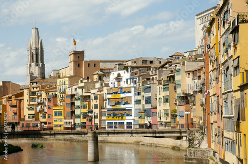 Colorful Houses in Onyar River - Girona - Spain © Adwo