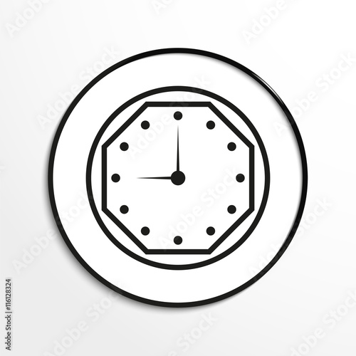 Wall Clock. Vector icon.