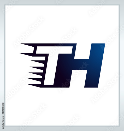 TH Two letter composition for initial, logo or signature