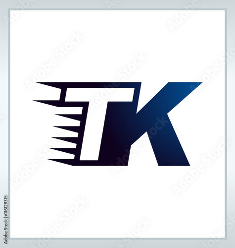 TK Two letter composition for initial, logo or signature