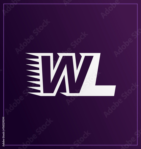 WL Two letter composition for initial, logo or signature photo