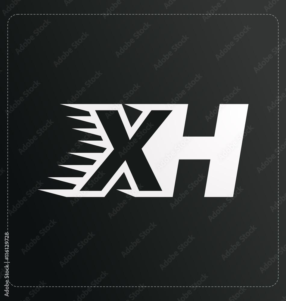 XH Two letter composition for initial, logo or signature XH Two letter composition for initial, logo or signature