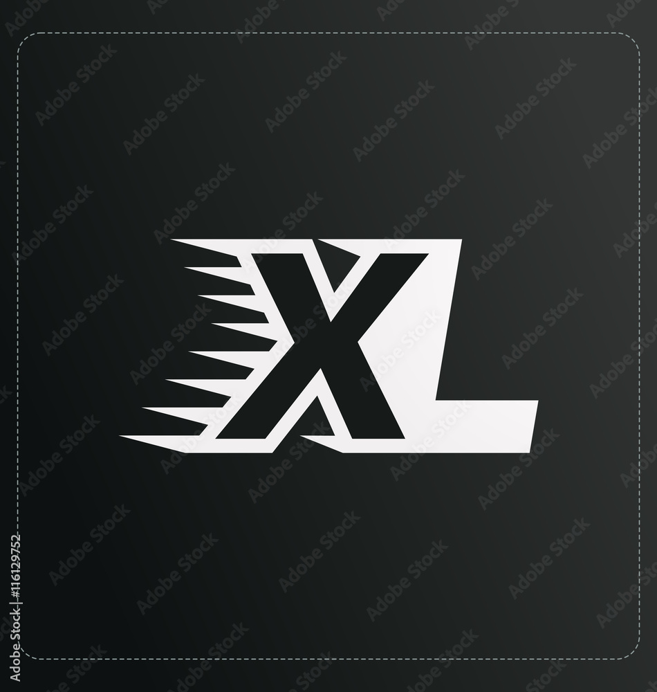 XL Two letter composition for initial, logo or signature XL Two letter composition for initial, logo or signature