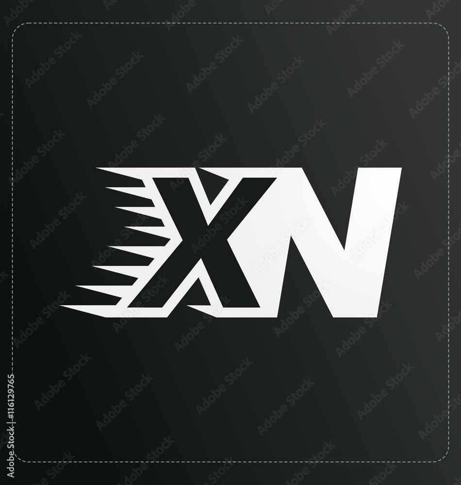 XN Two letter composition for initial, logo or signature XN Two letter composition for initial, logo or signature