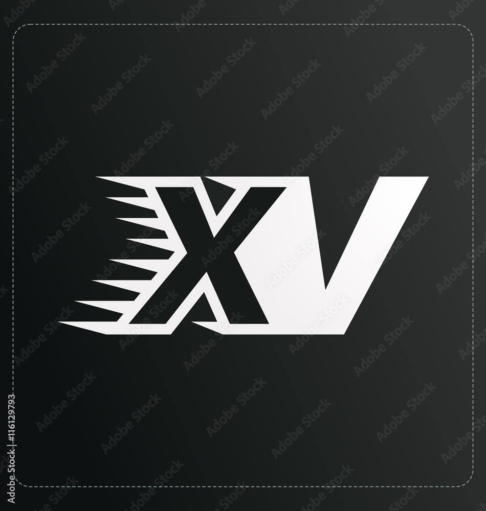 XV Two letter composition for initial, logo or signature XV Two letter composition for initial, logo or signature