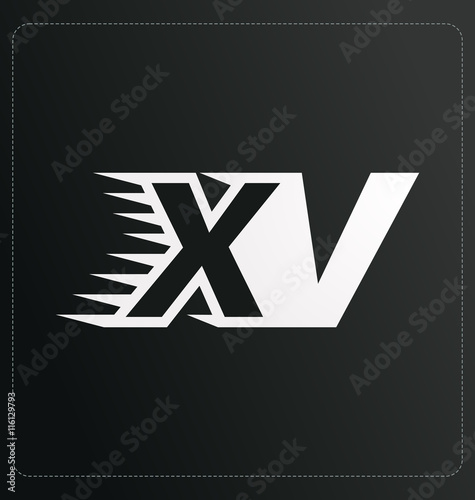 XV Two letter composition for initial, logo or signature
