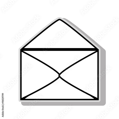 Electronic mail or mailing symbol, isolated flat icon vector illustration graphic.