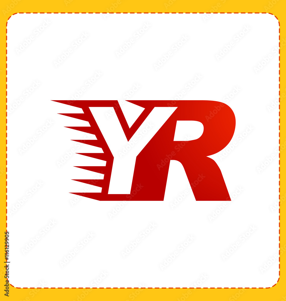 YR Two letter composition for initial, logo or signature YR Two letter composition for initial, logo or signature