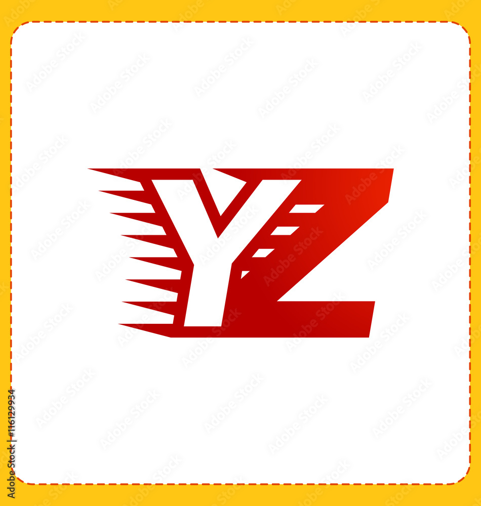 YZ Two letter composition for initial, logo or signature YZ Two letter composition for initial, logo or signature