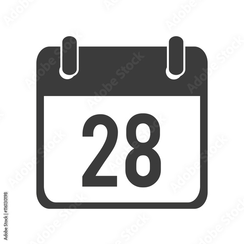 Calendar showing the day of month colorful isolated flat icon, vector illustration.