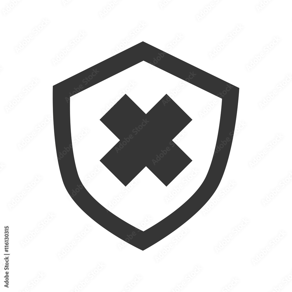 Obraz premium Security badge cross, isolated flat icon design