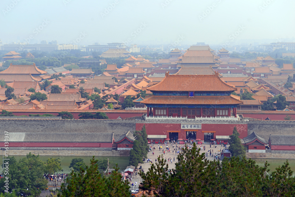 The Forbidden City located behind Tiananmen Square in capital city, Beijing, China. The Forbidden City located behind Tiananmen Square in capital city, Beijing, China.