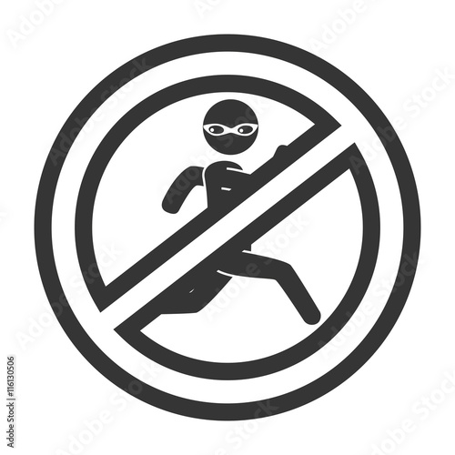 Prohibited thieft security, isolated flat icon design