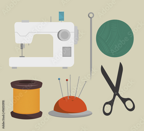 sewing kit isolated icon design, vector illustration  graphic 