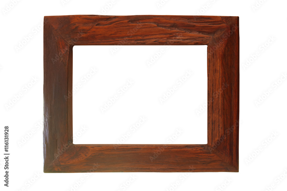 empty old wood frame isolated on white empty old wood frame isolated on white