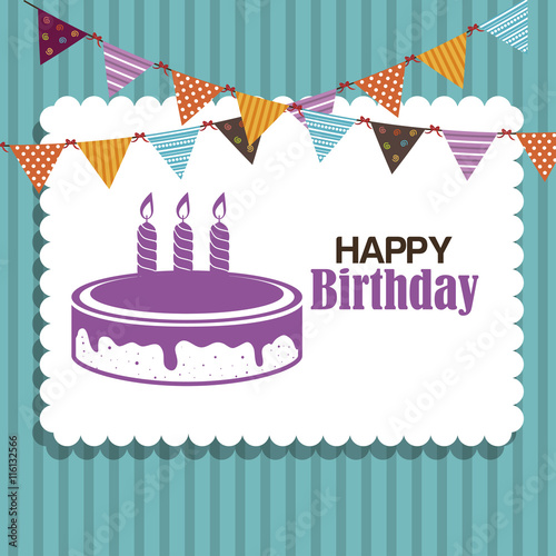 happy birthday cake isolated icon design  vector illustration  graphic 