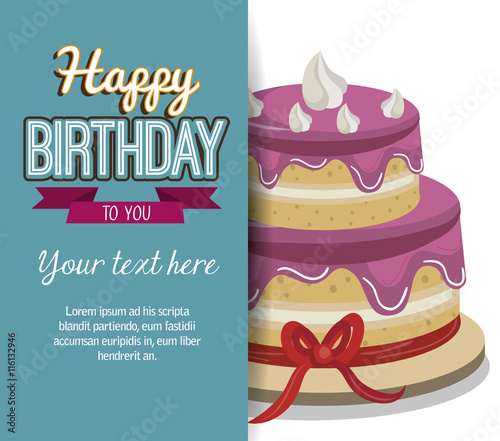 happy birthday cake isolated icon design  vector illustration  graphic 