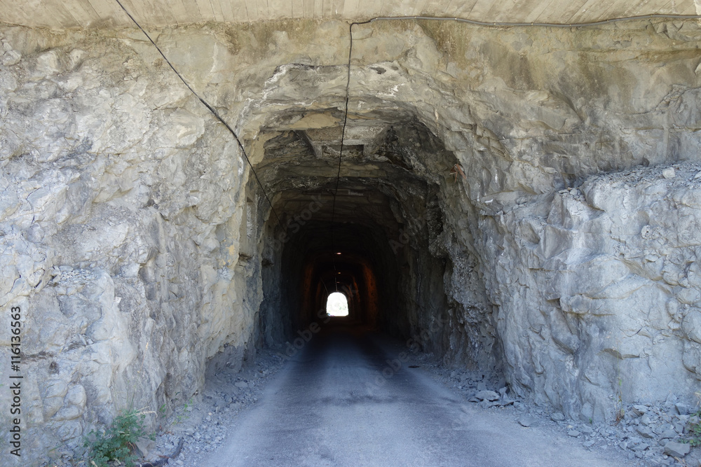 Ancient tunnel in Sabiñánigo town, Spain. Taken on the 17th of July of 2016
