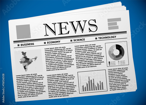 India business and economy on newspaper