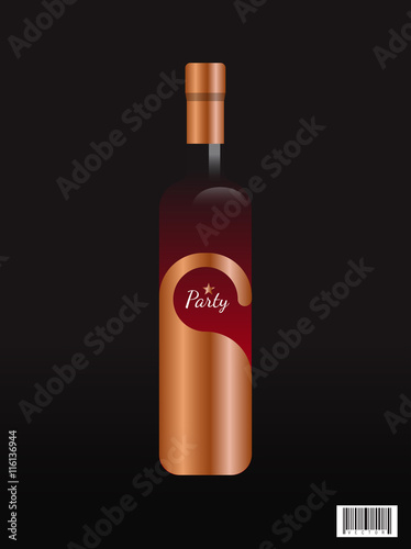 Wine bottle design concept of party