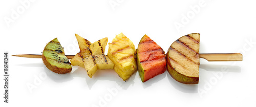 grilled fruit pieces on skewer