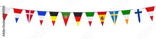 Banner, garland, pennants, European countries