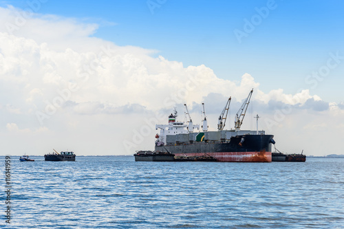 Large container ship in the sea