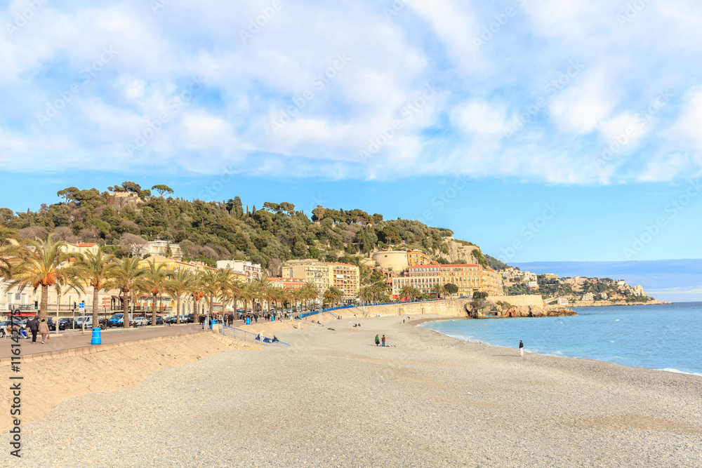 View of the beach in Nice
