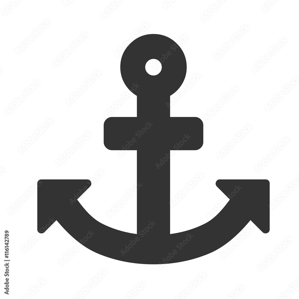 Anchor icon. Simple flat logo of anchor isolated on white background. Vector illustration. Anchor icon. Simple flat logo of anchor isolated on white background. Vector illustration.