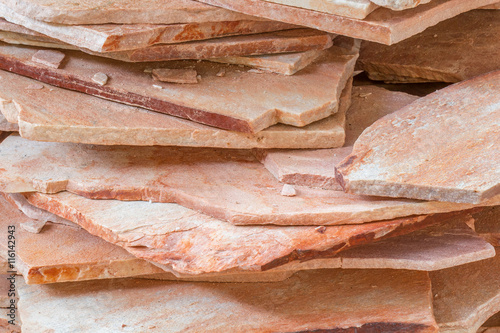Schilderij op canvas tas de pierres naturelles, dalles de quartzite rose