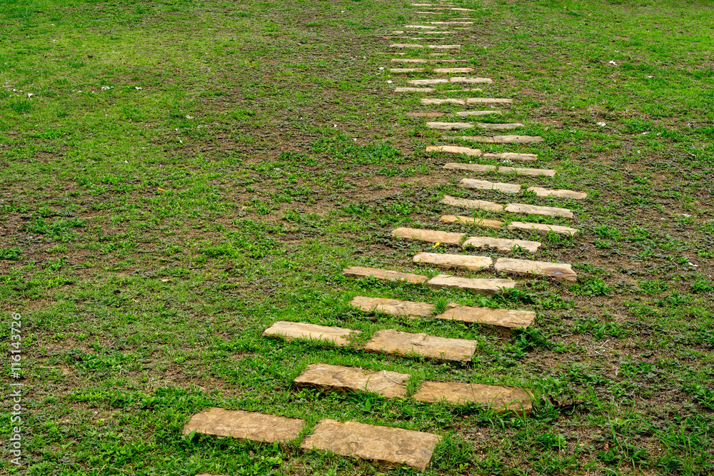 Shapes and curves of cobblestone walkway Shapes and curves of cobblestone walkway