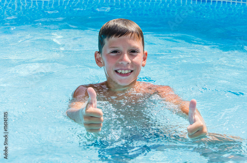 teen in swimming pool